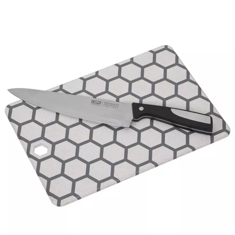 Pjaustymo lentelė RESTO 95401 stačiakampė plastikinė 138×200×8 mm pilka/balta