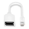 Lindy 0,20 m Mini DisplayPort į DisplayPort adapterio kabelis, 0,15 m, Mini DisplayPort, DisplayPort, Kištukas, Lizdas, Balta