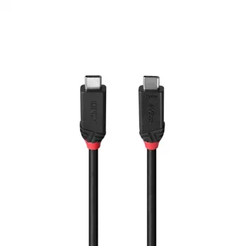 Lindy 0,5 m USB4 240 W Type C laidas, Juoda Line, 0,5 m, USB C, USB C, USB4 Gen 3x2, 40 Gbit/s, juoda