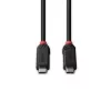 Lindy 0,5 m USB4 240 W Type C laidas, Juoda Line, 0,5 m, USB C, USB C, USB4 Gen 3x2, 40 Gbit/s, juoda