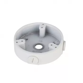 Jungimo dėžutė DAHUA PFA137 apsaugos kameroms, balta, 1/2 colio sriegis, Ø122 mm, aukštis 34,2 mm, maks. apkrova 1 kg