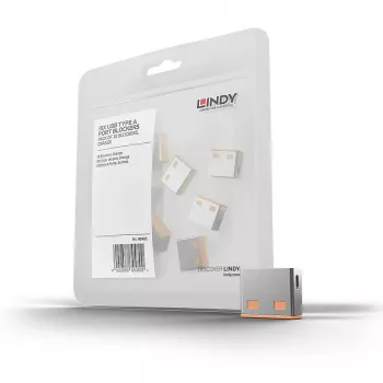 Lindy USB prievado blokatorius (be rakto) - pakuotėje 10 vnt., Spalvos kodas: Oranžinė
