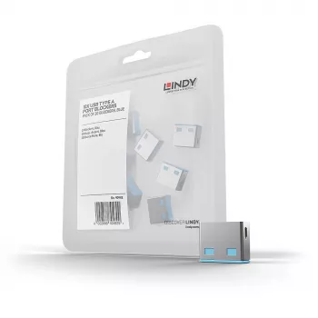 Prievado blokatorius Lindy USB prievado blokatorius be rakto pakuotė po 10 spalvinis kodas mėlynas