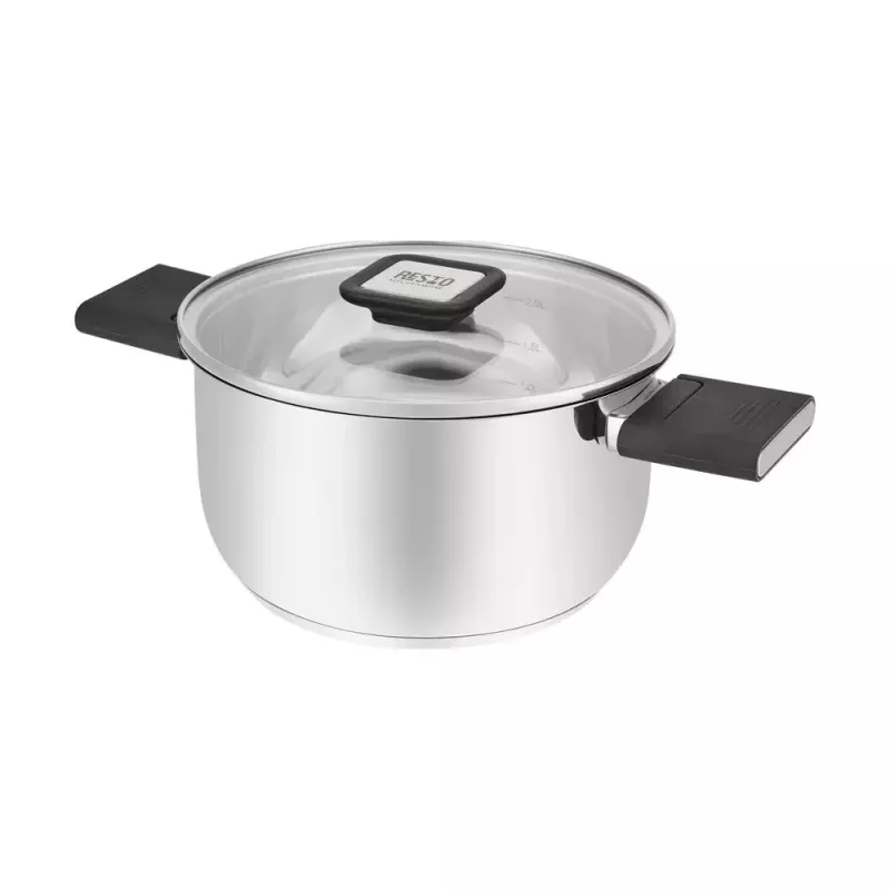 Resto Kitchenware Anser 2,5 L apvalus juodas nerūdijančio plieno puodas