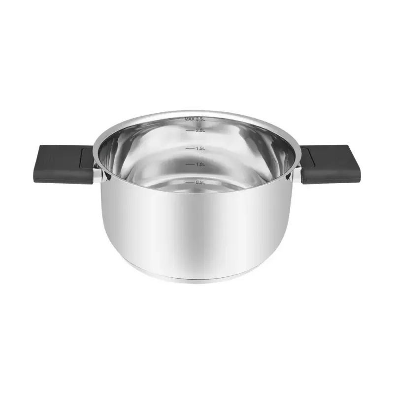 Resto Kitchenware Anser 2,5 L apvalus juodas nerūdijančio plieno puodas