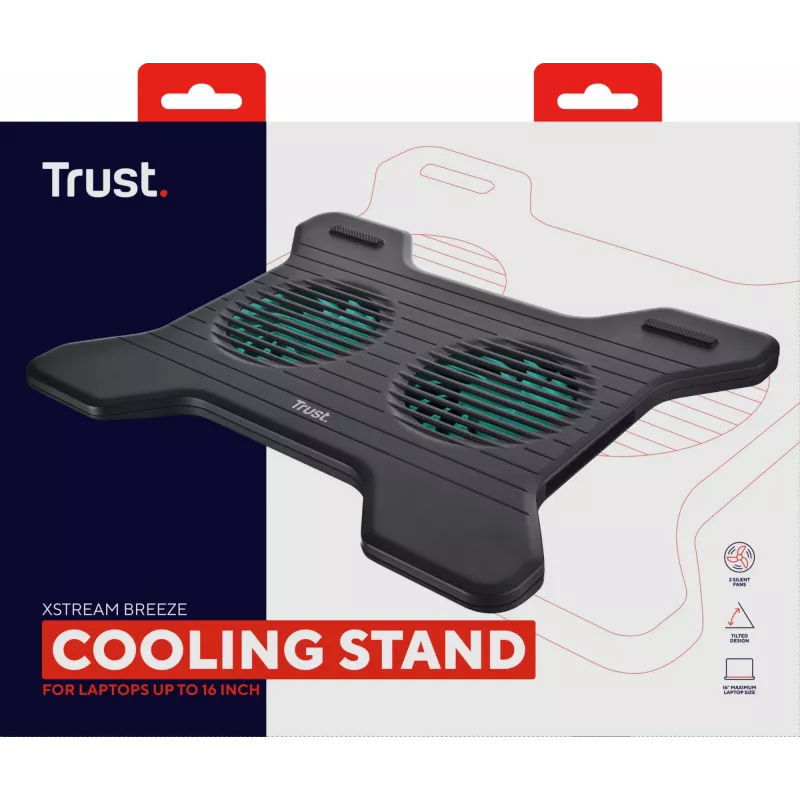 Trust Breeze nešiojamojo kompiuterio aušinimo padėklas 40,6 cm (16 colių)