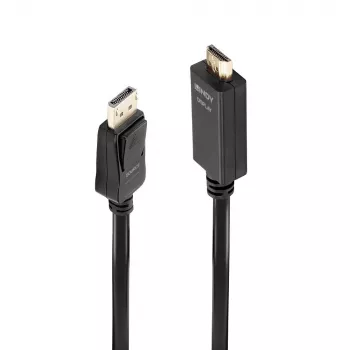 Lindy 5m DisplayPort į HDMI 10.2G kabelis, 5 m, DisplayPort, HDMI Type A (Standard), kištukas, kištukas, 3840 x 2160 pikselių
