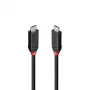 “Lindy 1m USB4 240W Type C kabelis, Juoda Line”, 1 m, USB C, USB C, USB4 Gen 3x2, 40 Gbit/s, juoda