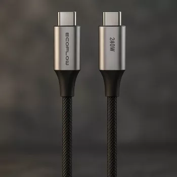 USB-C į USB-C laidas EcoFlow EFA-240W-C-C-CABLE-EU, 240 W, nailoninis pynimas