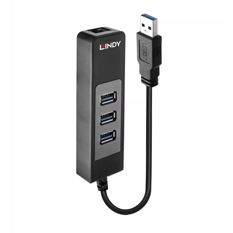 USB šakotuvas ir Gigabit Ethernet keitiklis Lindy 43176