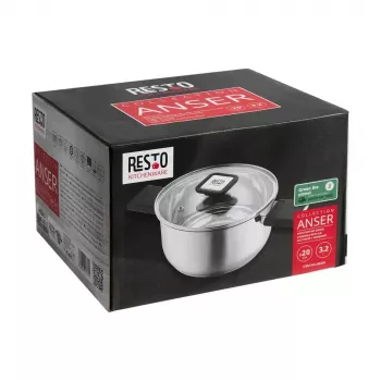 Resto Kitchenware Anser 3,2 L apvalus juodas nerūdijančio plieno