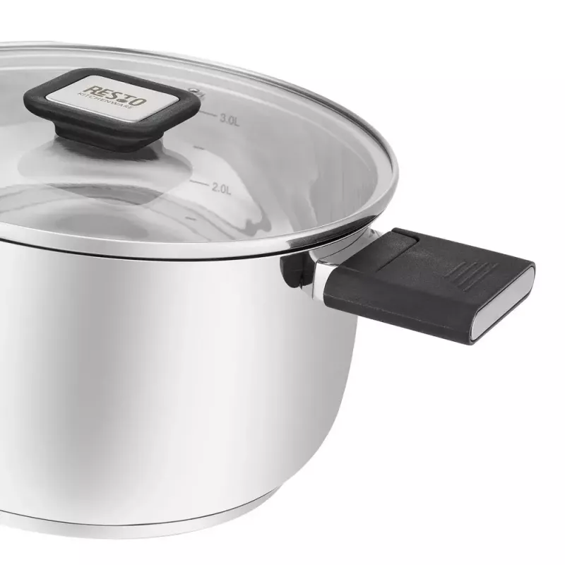 Resto Kitchenware Anser 3,2 L apvalus juodas nerūdijančio plieno