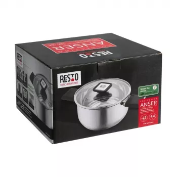 Resto Kitchenware Anser 4,4 L apvali juoda nerūdijančio plieno