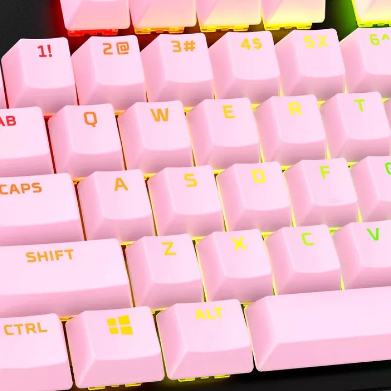 HyperX Full key Set Keycaps - PBT (Pink), klaviatūros dangtelis, termoplastinis poliesteris (PBT), 145 mm, 129 mm, 246 g, rausva