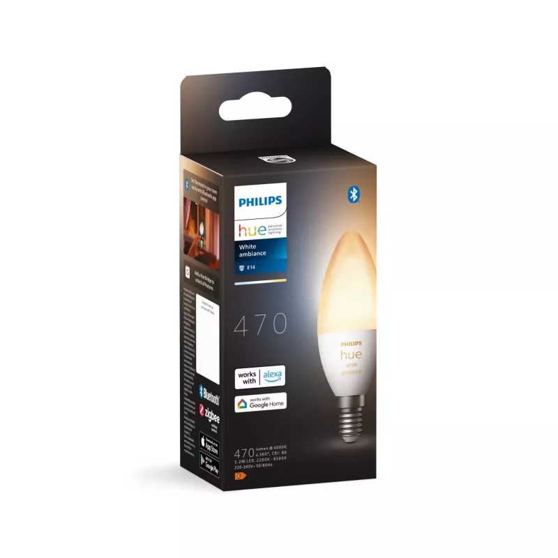 Išmanioji lemputė Philips Hue White ambience Candle E14, 5,2 W, Bluetooth/Zigbee, E14 lizdas