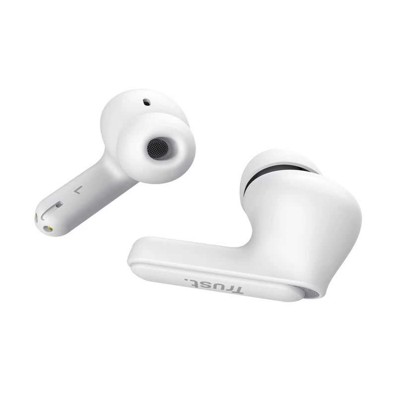 Trust Yavi ausinės, tikras belaidis stereofoninis (TWS), į ausis įdedamos, pokalbiams / muzikai, USB Type-C, Bluetooth, baltos