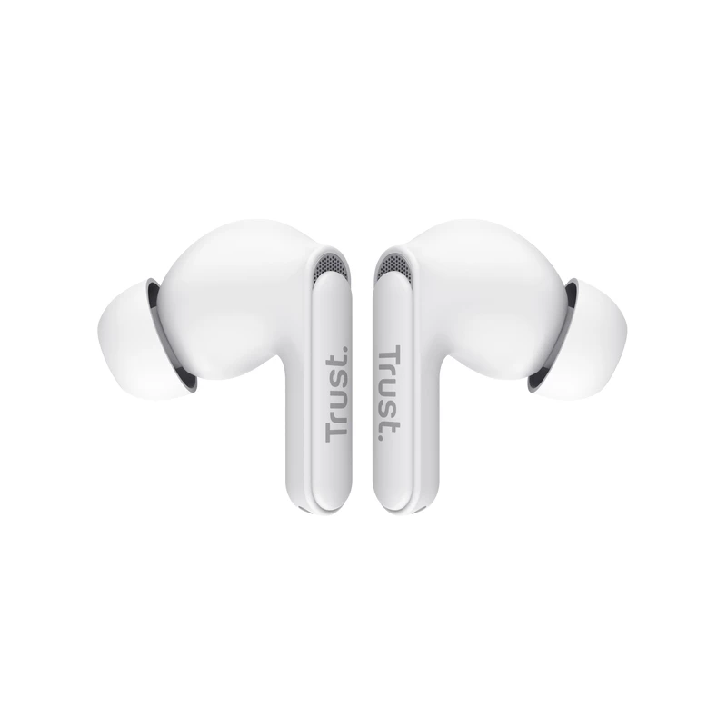 Trust Yavi ausinės, tikras belaidis stereofoninis (TWS), į ausis įdedamos, pokalbiams / muzikai, USB Type-C, Bluetooth, baltos