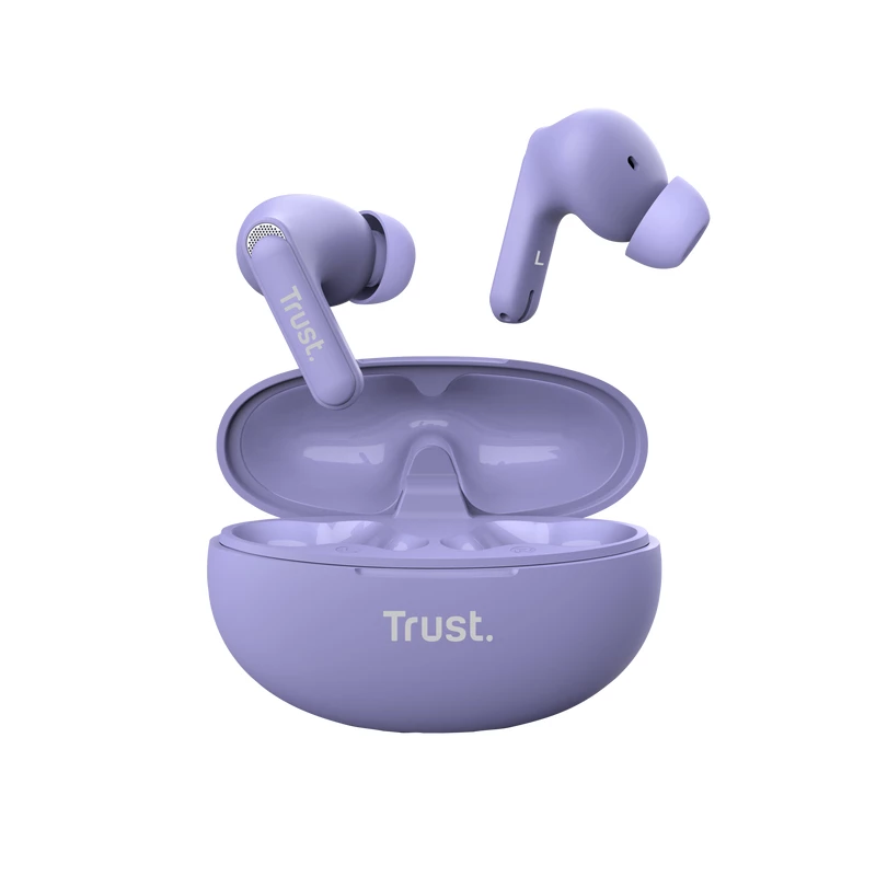 Trust Yavi ausinės True Wireless Stereo (TWS) į ausis įdedamos Skambučiams / Muzikai USB Type-C Bluetooth Violetinės
