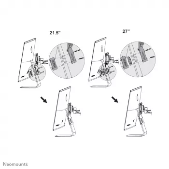 Neomounts FPMA-VESAMAC2127 iMac VESA adapteris, sidabrinis, plieninis, 15 kg, 100 x 100,75 x 75 mm, 100 x 100 mm, 730 g