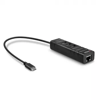USB šakotuvas Lindy USB 3.2 Type C šakotuvas ir gigabitinis eterneto keitiklis