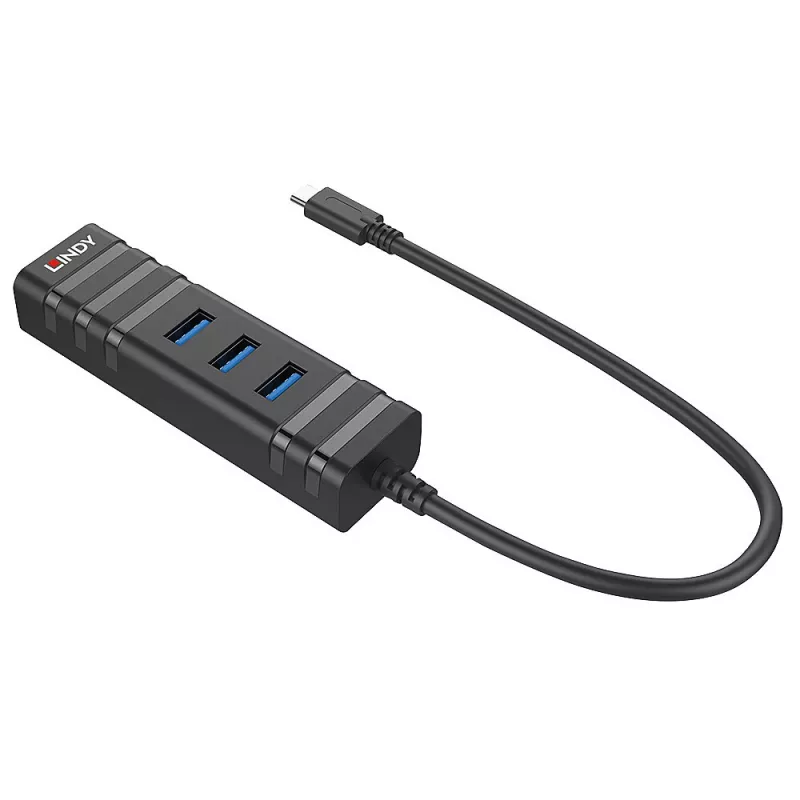 USB šakotuvas Lindy USB 3.2 Type C šakotuvas ir gigabitinis eterneto keitiklis