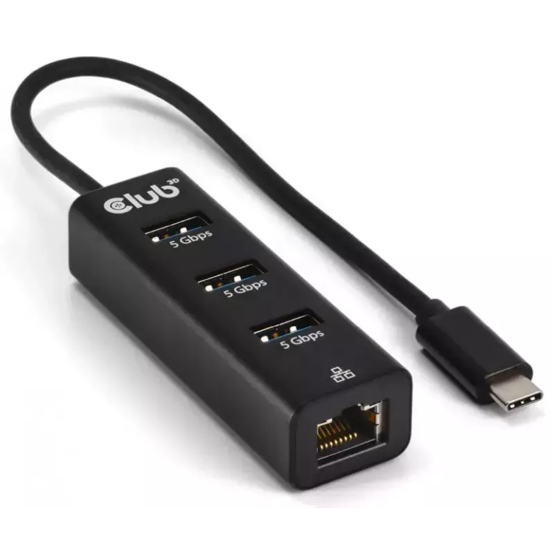 CLUB3D CSV-1549 sąsajos šakotuvas USB Type-C 5000 Mbit/s Juoda