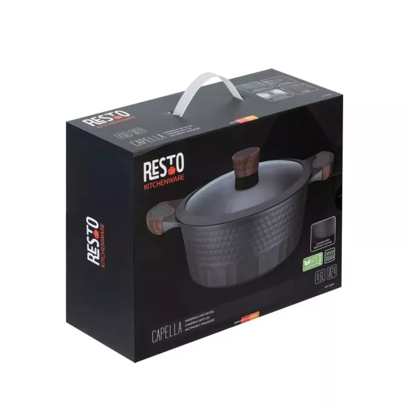 Resto Kitchenware Capella 4.6 L apvalus juodas medis