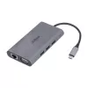 Dahua Technology 9 viename USB 3.1 Type-C į USB 3.0 + HDMI + RJ45 + VGA + SD/TF + PD prijungimo stotelė