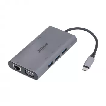 Dahua Technology 9 viename USB 3.1 Type-C į USB 3.0 + HDMI + RJ45 + VGA + SD/TF + PD prijungimo stotelė