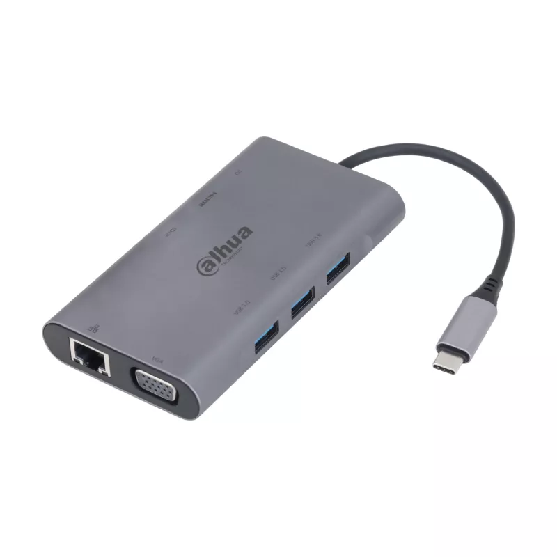 Dahua Technology 9 viename USB 3.1 Type-C į USB 3.0 + HDMI + RJ45 + VGA + SD/TF + PD prijungimo stotelė