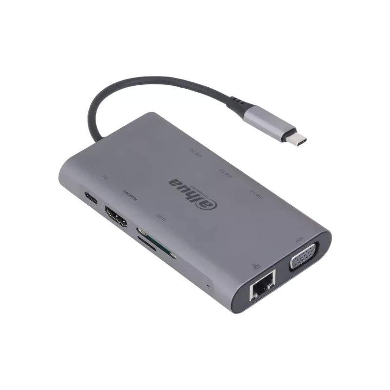 Dahua Technology 9 viename USB 3.1 Type-C į USB 3.0 + HDMI + RJ45 + VGA + SD/TF + PD prijungimo stotelė