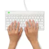 R-Go Tools ergonominė klaviatūra R-Go Compact Break, kompaktiška klaviatūra su pertraukų programine įranga, QWERTY (US), laidinė, balta