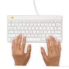 R-Go Tools ergonominė klaviatūra R-Go Compact Break, kompaktiška klaviatūra su pertraukų programine įranga, QWERTY (US), laidinė, balta