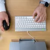 R-Go Tools ergonominė klaviatūra R-Go Compact Break, kompaktiška klaviatūra su pertraukų programine įranga, QWERTY (US), laidinė, balta