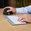 R-Go Tools ergonominė klaviatūra R-Go Compact Break, kompaktiška klaviatūra su pertraukų programine įranga, QWERTY (US), laidinė, balta