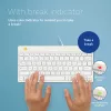 R-Go Tools ergonominė klaviatūra R-Go Compact Break, kompaktiška klaviatūra su pertraukų programine įranga, QWERTY (US), laidinė, balta