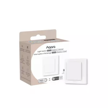 AQARA Light Switch H2 EU (2 mygtukai, 1 kanalas) (WS-K07D) - Zigbee ir Thread sieninis jungiklis su relė