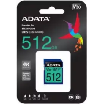 Flash atmintis ADATA 512 GB SDXC UHS-I Class 10 ASDX512GUI3V30S-R