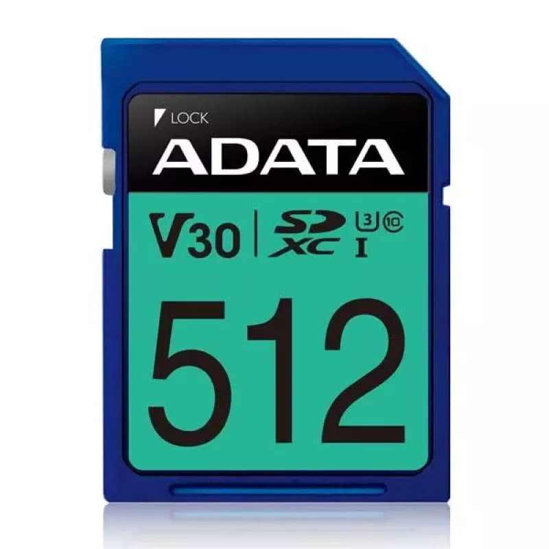 Flash atmintis ADATA 512 GB SDXC UHS-I Class 10 ASDX512GUI3V30S-R