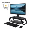 Fellowes kompiuterio monitoriaus stovas su 3 aukščio reguliavimais - Hana LT monitoriaus pakėlimo stovas - ergonomiškas reguliuojamas monitoriaus stovas kompiuteriams - maks. svoris 22,6 kg - juoda