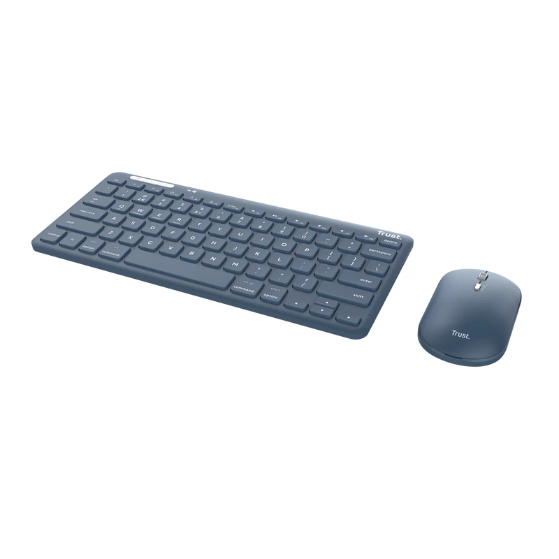 Trust Lyra klaviatūra su pele, biurui, RF belaidė + Bluetooth, QWERTY US English, mėlyna