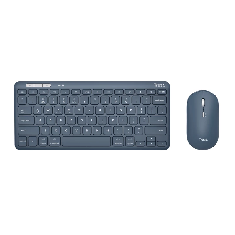 Trust Lyra klaviatūra su pele, biurui, RF belaidė + Bluetooth, QWERTY US English, mėlyna