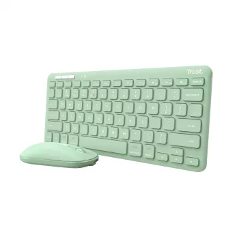 Trust Lyra klaviatūra su pele, biurui, RF belaidė + Bluetooth, QWERTY, JAV anglų, žalia