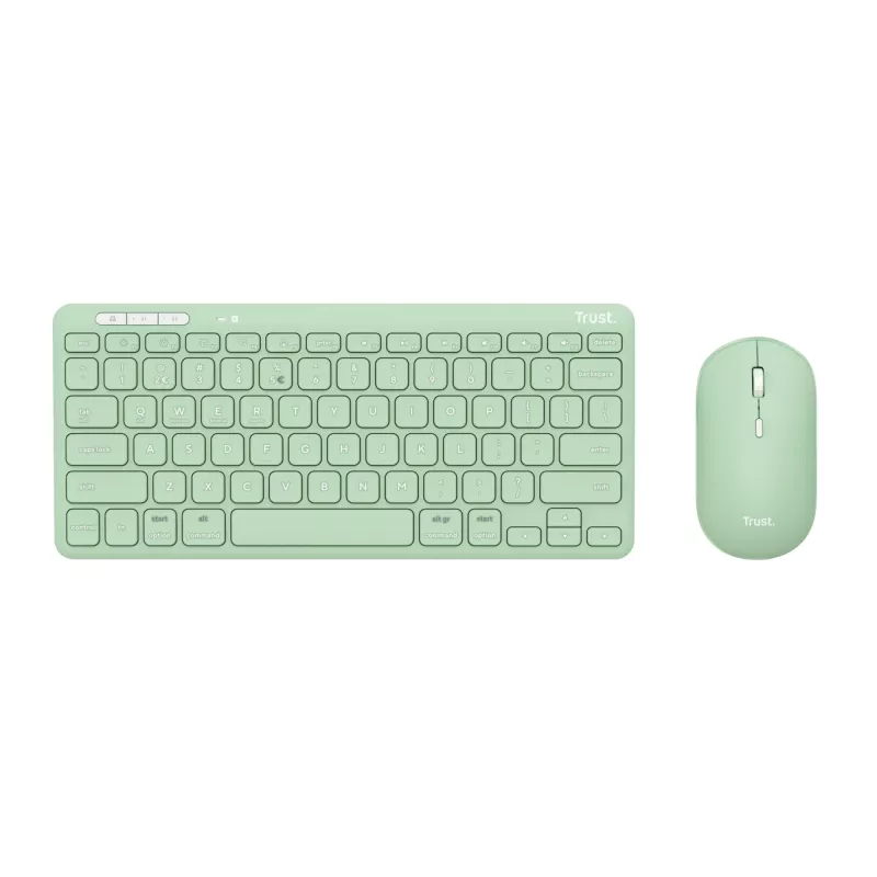 Trust Lyra klaviatūra su pele, biurui, RF belaidė + Bluetooth, QWERTY, JAV anglų, žalia