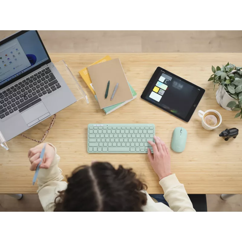 Trust Lyra klaviatūra su pele, biurui, RF belaidė + Bluetooth, QWERTY, JAV anglų, žalia