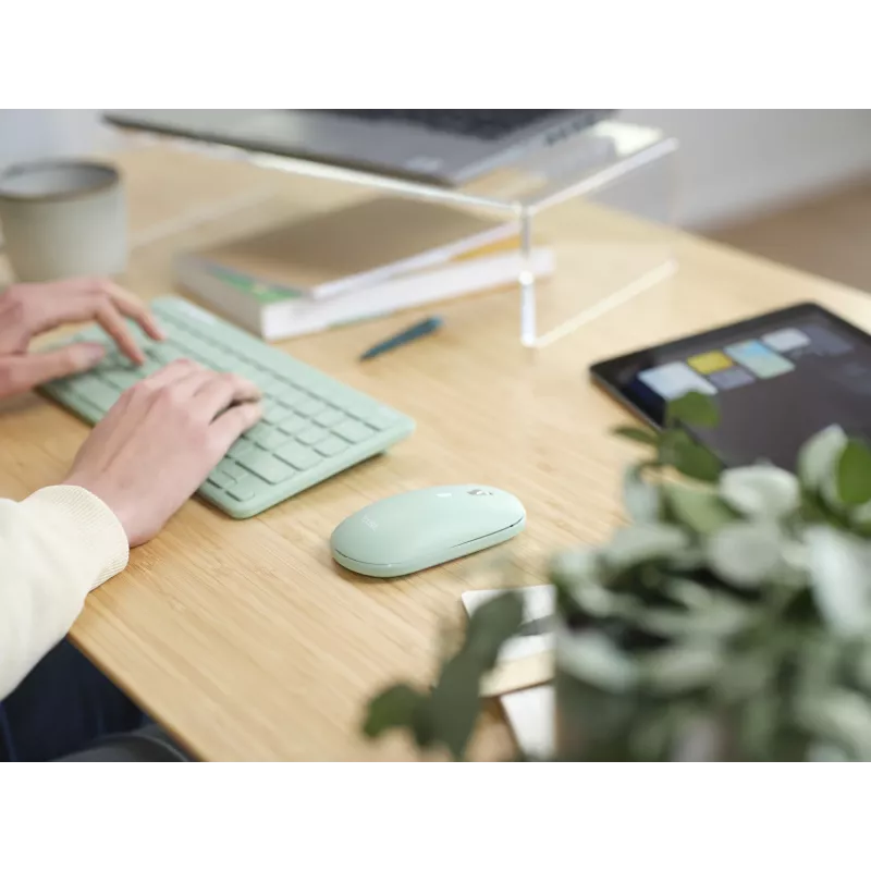 Trust Lyra klaviatūra su pele, biurui, RF belaidė + Bluetooth, QWERTY, JAV anglų, žalia