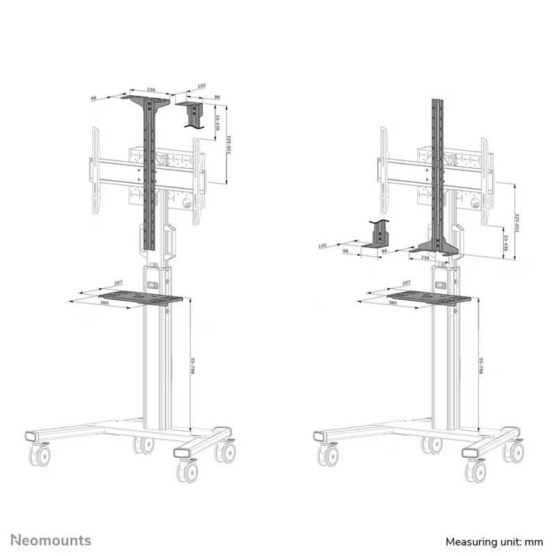 Neomounts AFLS-825WH1 vaizdo juostos ir daugialypės terpės rinkinys – universalus