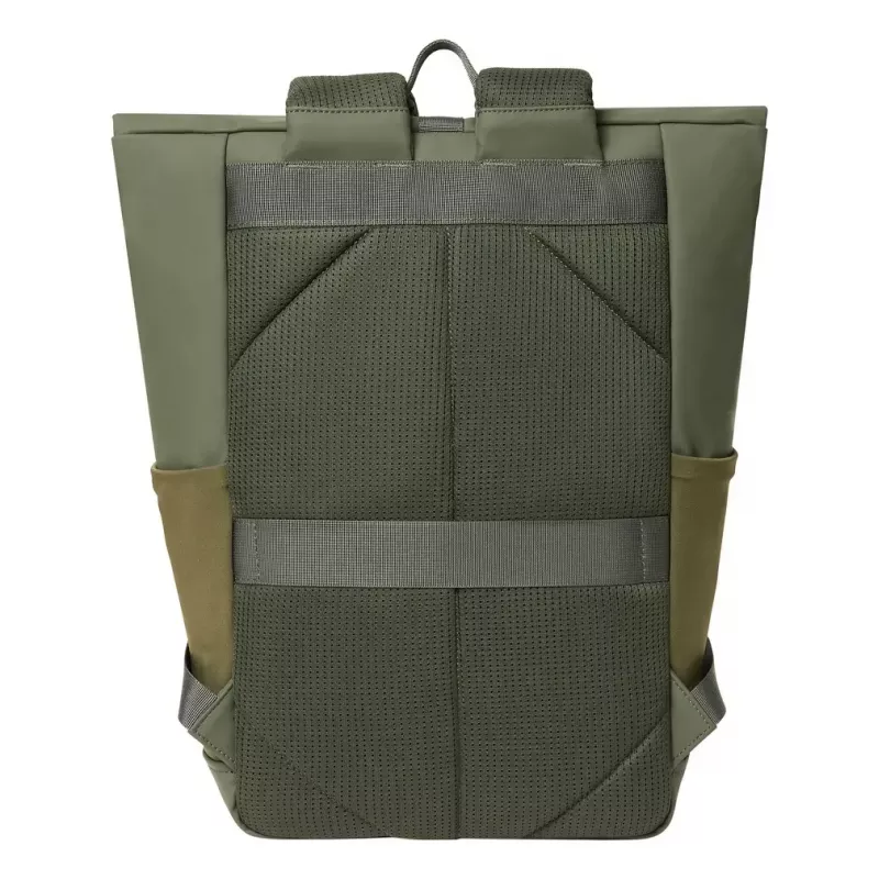Keliautojų kuprinė Rivacase Eden alyvuogių PU oda poliesteris rPET 250x160x430mm
