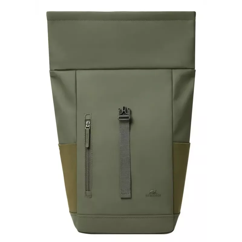 Keliautojų kuprinė Rivacase Eden alyvuogių PU oda poliesteris rPET 250x160x430mm