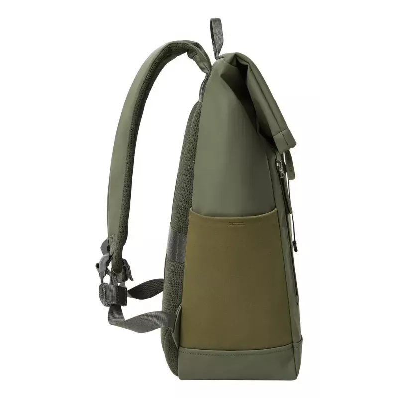 Keliautojų kuprinė Rivacase Eden alyvuogių PU oda poliesteris rPET 250x160x430mm